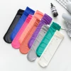 Korean candy-colored women's socks, ultra-thin black ear-trimmed mesh pile socks, hollowed-out mesh high street style socks, Japanese silk socks Item Picture